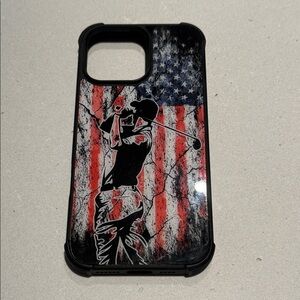 Amazon Black and Red Golf Flag Phone Case 16 PRO MAX